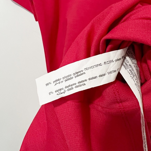 Zara Hot Pink Short Sleeve Midi Dress Size Medium - Picture 7 of 7